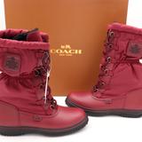 Coach Shoes | Nib Coach Sage Lace-Up Cold Weather Winter Boots | Color: Black/Red | Size: Various
