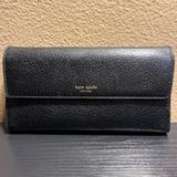 Kate Spade Bags | Kate Spade Black Pebbled Leather Trifold Wallet | Color: Black | Size: Large