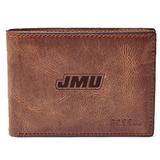"Men's Fossil Brown James Madison Dukes Leather Derrick Front Pocket Bi-Fold Wallet"