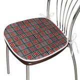East Urban Home Ockeline Woman Kiss Lipstick Forms Indoor/Outdoor Chair Pad Cushion Polyester in Black/Gray/Red | Wayfair