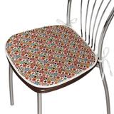 East Urban Home Onerva Style Nested Circles Psychedelic Bubbles Indoor/Outdoor Chair Pad Cushion Polyester, Size 0.59 H x 15.0 W in Wayfair