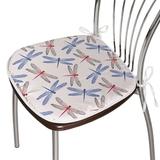 East Urban Home Dungt Dragonfly Forms High Detailed Ornate Irregular Macro Retro Simplistic Print Indoor/Outdoor Chair Pad Cushion in Blue/Pink