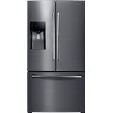 Samsung - 24.6 Cu. Ft. French Door Fingerprint Resistant Refrigerator - Black stainless steel