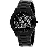 Michael Kors Accessories | Michael Kors Slim Runway Crystallized Black Dial Watch Mk3589 | Color: Black | Size: Os