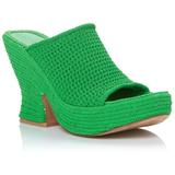 Wedge Espadrille Platform Sandals - Green - Bottega Veneta Heels