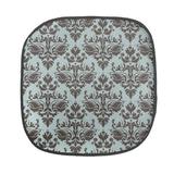 East Urban Home Ambesonne Damask Chair Seating Cushion, Damask Shapes Motif Western Modular Leaves & Rayon Curving Lines Creative Floral in Blue