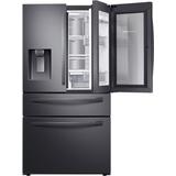 Samsung - 27.8 cu. ft. 4-Door French Door Refrigerator with Food Showcase Fingerprint Resistant - Black stainless steel