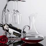 Orren Ellis Glass Wine Decanter Hand Blown Crystal Glass Red Wine Carafe Whiskey Bottle Drink Distributor w/ Handle For Festive Holiday Bar Decoration