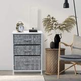 Rebrilliant Nightstand w/ 3 Drawers - Bedside Furniture & Accent End Table Chest For Home, Bedroom Accessories, Office, College Dorm, Steel Frame