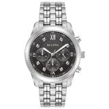 Bulova Men's Chronograph Diamond Accent Watch - 96D136, Size: Large, Silver