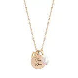 "LC Lauren Conrad ""True Love"" Simulated Pearl Charm Cluster Necklace, Women's, Gold"