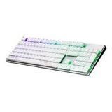 Lenovo Cooler Master SK653 Wireless Sliver White Mechanical Keyboard with Low Profile Red Switches, New and Improved Keycaps, and Brushed Aluminum Design