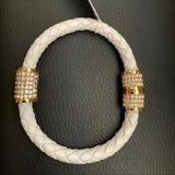 Michael Kors Jewelry | Michael Kors Goldwhite Leather Bracelet | Color: Gold/White | Size: Os