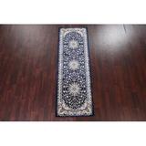 White Area Rug - Rug Source Outlet Navy Blue Floral Transitional Oriental Area Rug 10X13 Polypropylene in White, Size 36.0 W x 0.4 D in | Wayfair