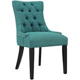 Latitude Run® Regent Tufted Fabric Dining Side Chair Wood/Upholstered in Blue, Size 36.0 H x 21.0 W x 25.0 D in | Wayfair