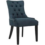 Latitude Run® Regent Tufted Fabric Dining Side Chair Wood/Upholstered in Blue, Size 36.0 H x 21.0 W x 25.0 D in | Wayfair