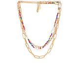 8 Other Reasons By The Way Lariat Necklace in Gold & Multi - Metallic Gold. Size all.