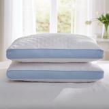 Side Sleeper Gusseted Density 2-Pack Pillows by BrylaneHome in White Light Blue (Size PKING)