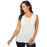 Plus Size Women's Scoop-Neck Sweater Tank by Jessica London in White (Size 1X)