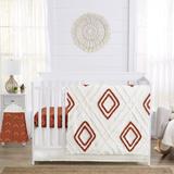Sweet Jojo Designs Orange Diamond Tuft Collection Crib Bedding Set Polyester in Brown/Red | Wayfair DiamondTuft-OR-Crib-4