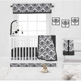 lightinformation Classic Damask White/10 Pc Crib Set w/ 2 Crib Sheets (Bumper Pad Not Included) 100 Percent Cotton. Cotton Blend in Black | Wayfair