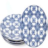 new chapter Blue Farmhouse Floral Dinner Plates Set Of 4, 11 Inch Platos De Cocina, Microwave & Dishwasher Porcelain Plates Porcelain China/Ceramic
