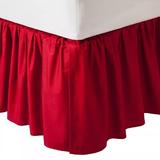 Zoomie Kids Ultra Soft Microfiber Ruffled Crib Skirt, For Boys & Girls Polyester/Cotton in Red, Size 28.0 W x 13.5 D in | Wayfair