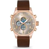 Ana-digit Brown Synthetic Leather Strap Watch, 46mm - Brown - Kenneth Cole Reaction Watches