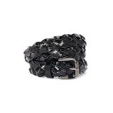 Women's Metallic Braided Belt by Accessories For All in Black (Size XL)