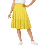 Plus Size Women's Jersey Knit Tiered Skirt by Woman Within in Primrose Yellow (Size 34/36)