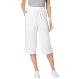 Plus Size Women's Elastic-Waist Knit Capri Pant by Woman Within in White (Size L)