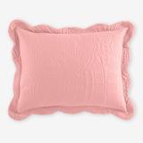 Lily Damask Embossed Sham by BrylaneHome in Light Coral (Size KING) Pillow