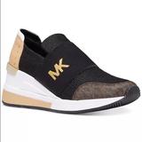 Michael Kors Shoes | New In Box Michael Kors Felix Bubble Trainer Sneakers Black Multi 6.5m | Color: Black/Brown | Size: 6.5