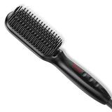 Inbox Zero Diadra Heated Brush Anti Scald Beard Straightener Plastic in Black, Size 9.65 H x 2.24 W x 2.0 D in | Wayfair