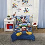 Disney Mickey Mouse Fun with Friends Toddler Bedding Sets, Toddler Bed, Blue, 4-Pieces