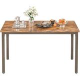 17 Stories Johnrussell 47.2" Iron Dining Table Wood/Metal in Brown/Gray, Size 29.8 H x 47.2 W x 23.76 D in | Wayfair