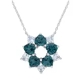 Belk & Co 6.2 Ct. T.w. Blue Topaz Floral Necklace In Sterling Silver, 18 In