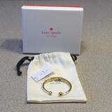 Kate Spade Jewelry | Kate Spade Spot The Spade Open Hinge Bangle- Nwt | Color: Black/Gold | Size: Os