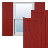 Ekena Millwork True Fit PVC Single X-Board Farmhouse Fixed Mount Shutters Per Pair (Hardware Not Included) Vinyl in Red/Brown | Wayfair