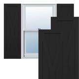 Ekena Millwork True Fit PVC Single X-Board Farmhouse Fixed Mount Shutters Per Pair (Hardware Not Included) Vinyl in Black | Wayfair