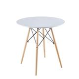 Corrigan Studio® Round Dining Table For Kitchen Room, Living Room, Conference Pedestal Desk- 2 To 4 People, Black Wood in White | Wayfair