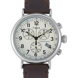 Standard Chronograph Quartz Off White Dial Watch - Metallic - Timex Watches
