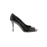 Stuart Weitzman Heels: Pumps Stiletto Minimalist Black Solid Shoes - Women's Size 9 1/2 - Peep Toe