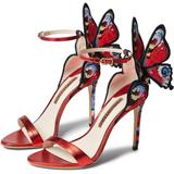 Chiara Sandal Embroidery - Red - Sophia Webster Heels