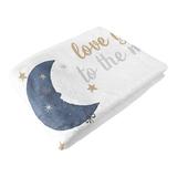 Sweet Jojo Designs Moon Bear Polyester Baby Blanket in Blue, Size 50.0 H x 40.0 W x 0.2 D in | Wayfair Milestone-MoonBear