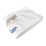 Sweet Jojo Designs Woodland Animals Milestone Polyester Baby Blanket in Blue/Brown/White, Size 50.0 H x 40.0 W x 0.2 D in | Wayfair