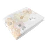 Sweet Jojo Designs Watercolor Floral Yellow Pink Polyester Baby Blanket in Gray/Pink/Yellow, Size 50.0 H x 40.0 W x 0.2 D in | Wayfair