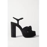 SAINT LAURENT - Bianca Suede Platform Sandals - Black