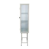 Latitude Run® Retro Style Steel Tall Display Cabinet w/ Fluted Glass in White, Size 61.21 H x 14.81 W x 12.7 D in | Wayfair