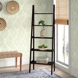 Ebern Designs Saruhan 72" H x 24.75" W Solid Wood Ladder Bookcase Wood in Brown/Green, Size 72.0 H x 24.75 W x 16.0 D in | Wayfair